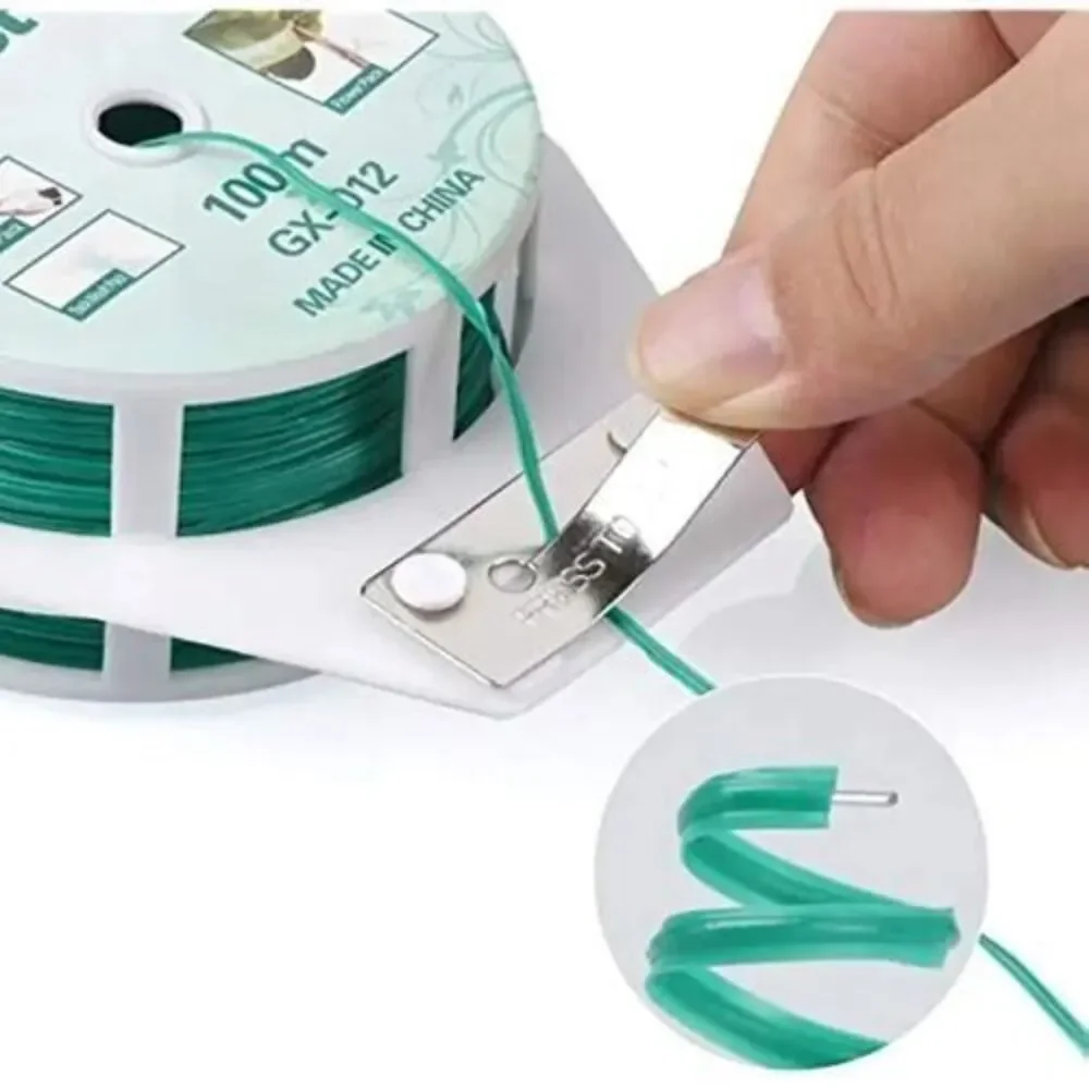 Twist Tie Green Garden Plant Coated Twist Wire &‎ Cutter 328 Feet (100M) Roll - Picture 2 of 6